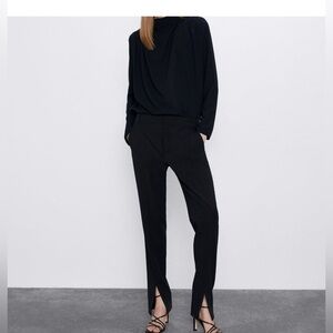 Zara Black Slit Hem Leggings Size XS